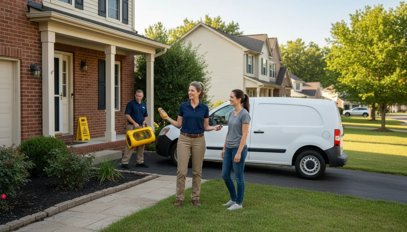 Residential water damage restoration in Pleasant Unity, PA